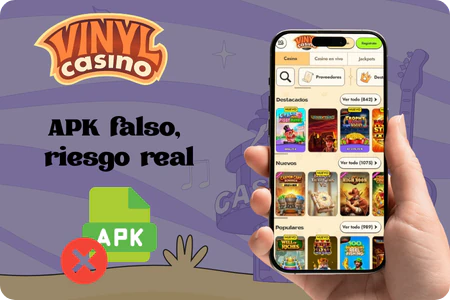 Aviso sobre archivos Vinyl Casino APK falsos en la red