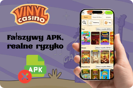 Ostrzeżenie przed fałszywymi plikami Vinyl Casino APK w sieci