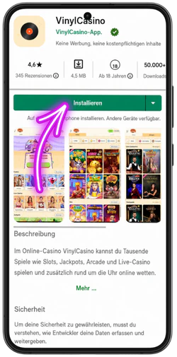 Vinyl Casino als PWA auf dem Handy installieren