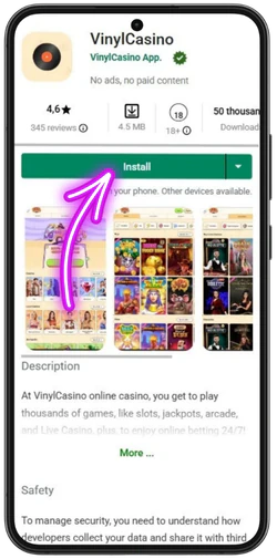 Installing Vinyl Casino as a PWA on mobile