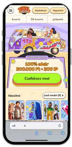 A Vinyl Casino megnyitása Safariban iPhone-on