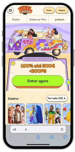 Abrir o Vinyl Casino no Safari no iPhone