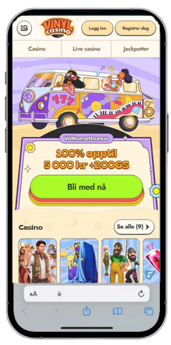 Åpne Vinyl Casino i Safari på iPhone