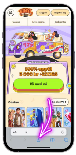 Trykke Del-ikonet for Vinyl Casino i Safari