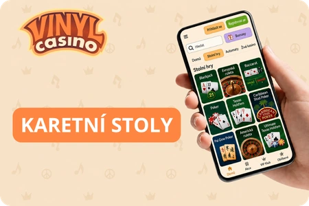Karetní stoly ve Vinyl Casino online