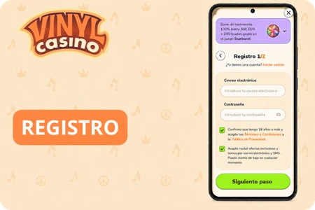 Registro en Vinyl Casino online